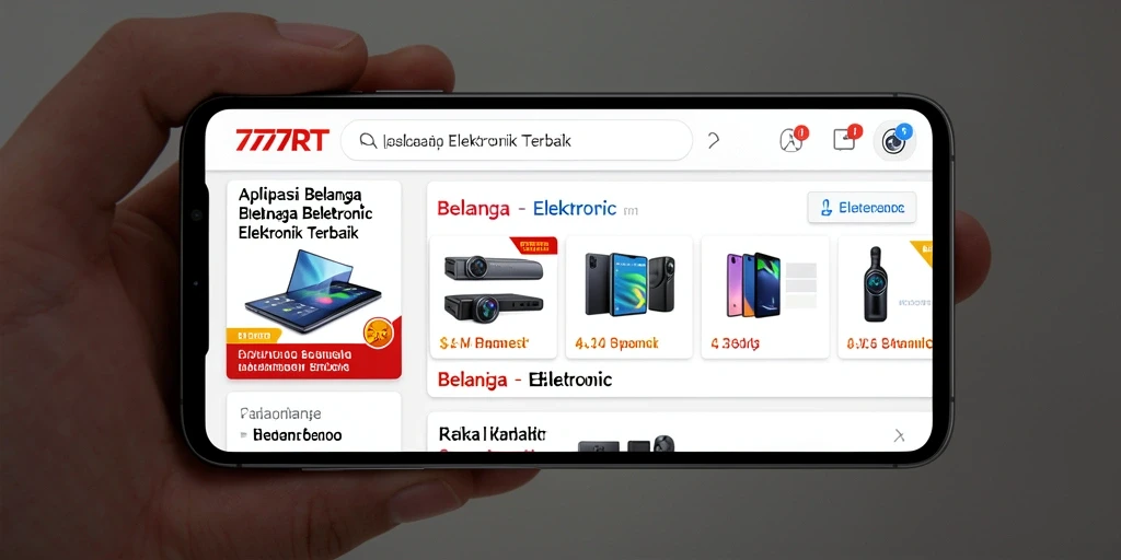 Screenshot antarmuka utama 777RT menampilkan berbagai produk elektronik.