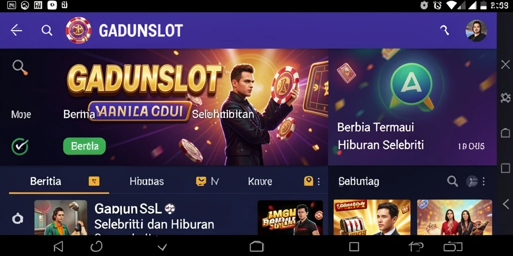 Tampilan antarmuka GADUNSLOT yang informatif dan menarik untuk penggemar hiburan.