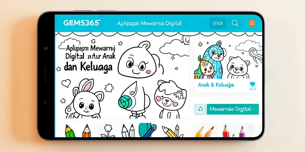 Tampilan antarmuka GEMS365 yang ramah untuk anak-anak.