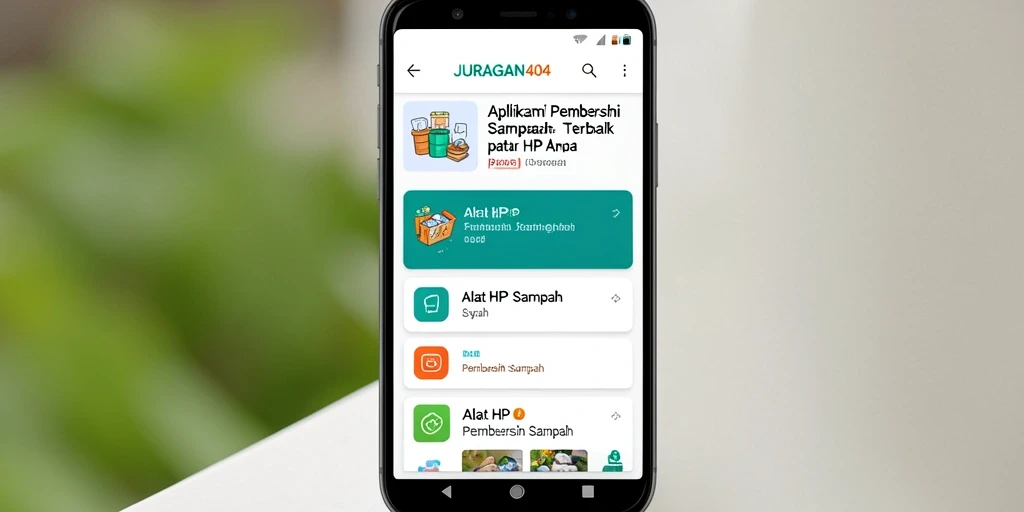Antarmuka JURAGAN404 yang sederhana dan efisien untuk membersihkan sampah.