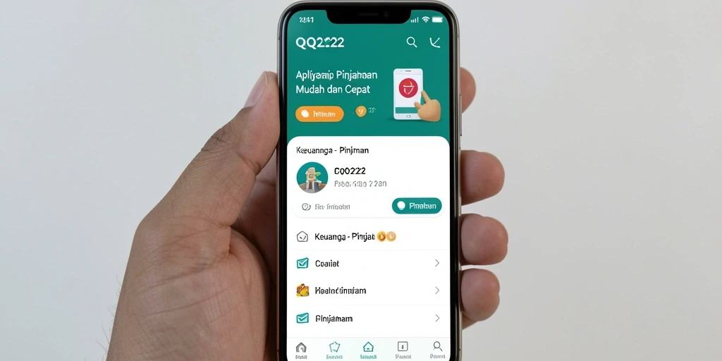 Antarmuka aplikasi QQ222 yang bersih dan user-friendly.