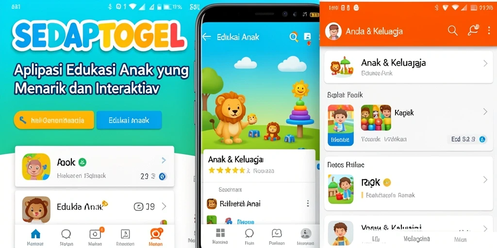 Tampilan antarmuka SEDAPTOGEL yang menarik untuk anak.