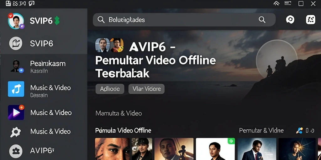 Tampilan antarmuka pemutar video offline SVIP6 yang menarik dan fungsional.